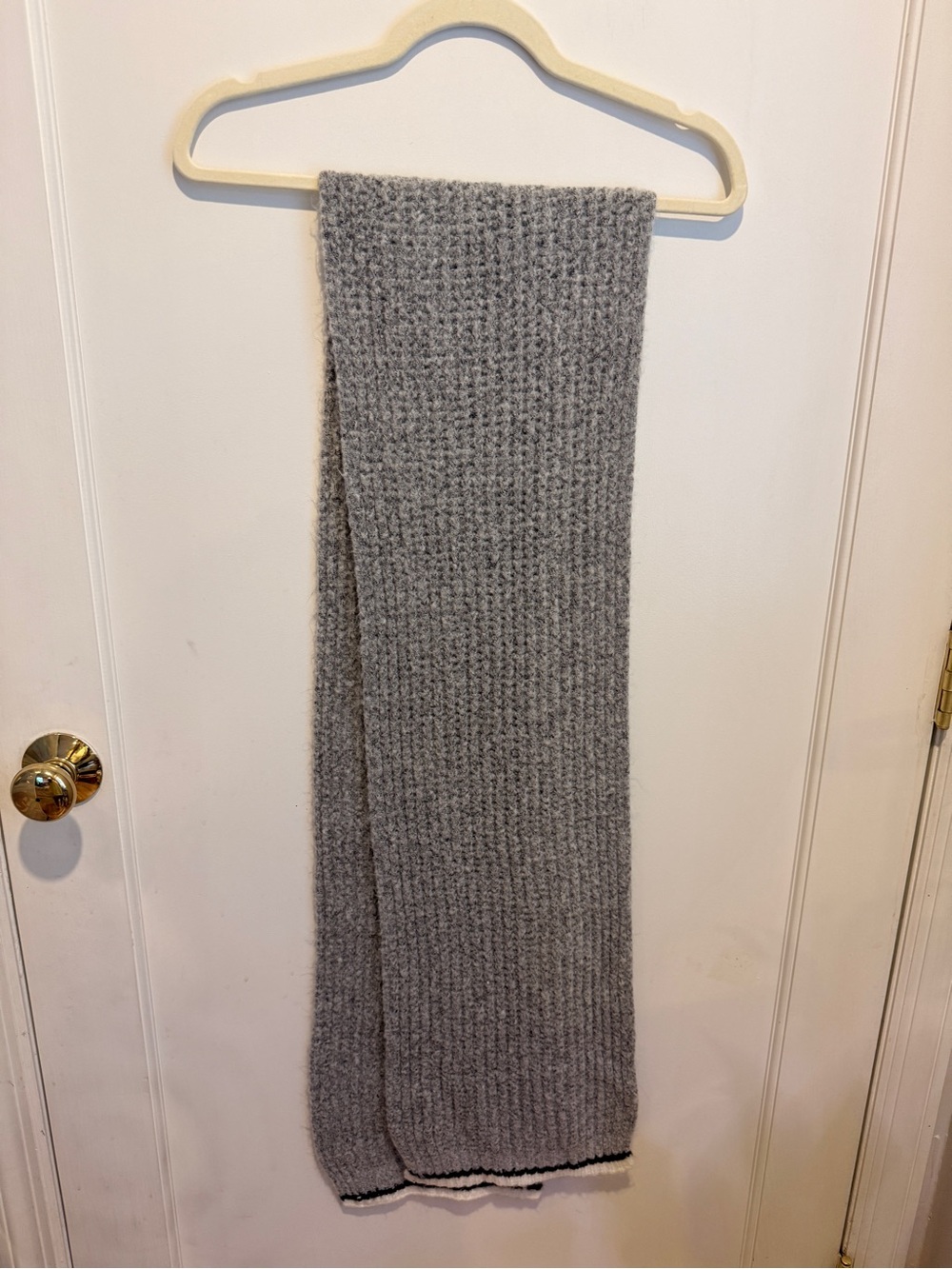 Soft Gray Knit Scarf Wrap - Everyday Winter Accessory